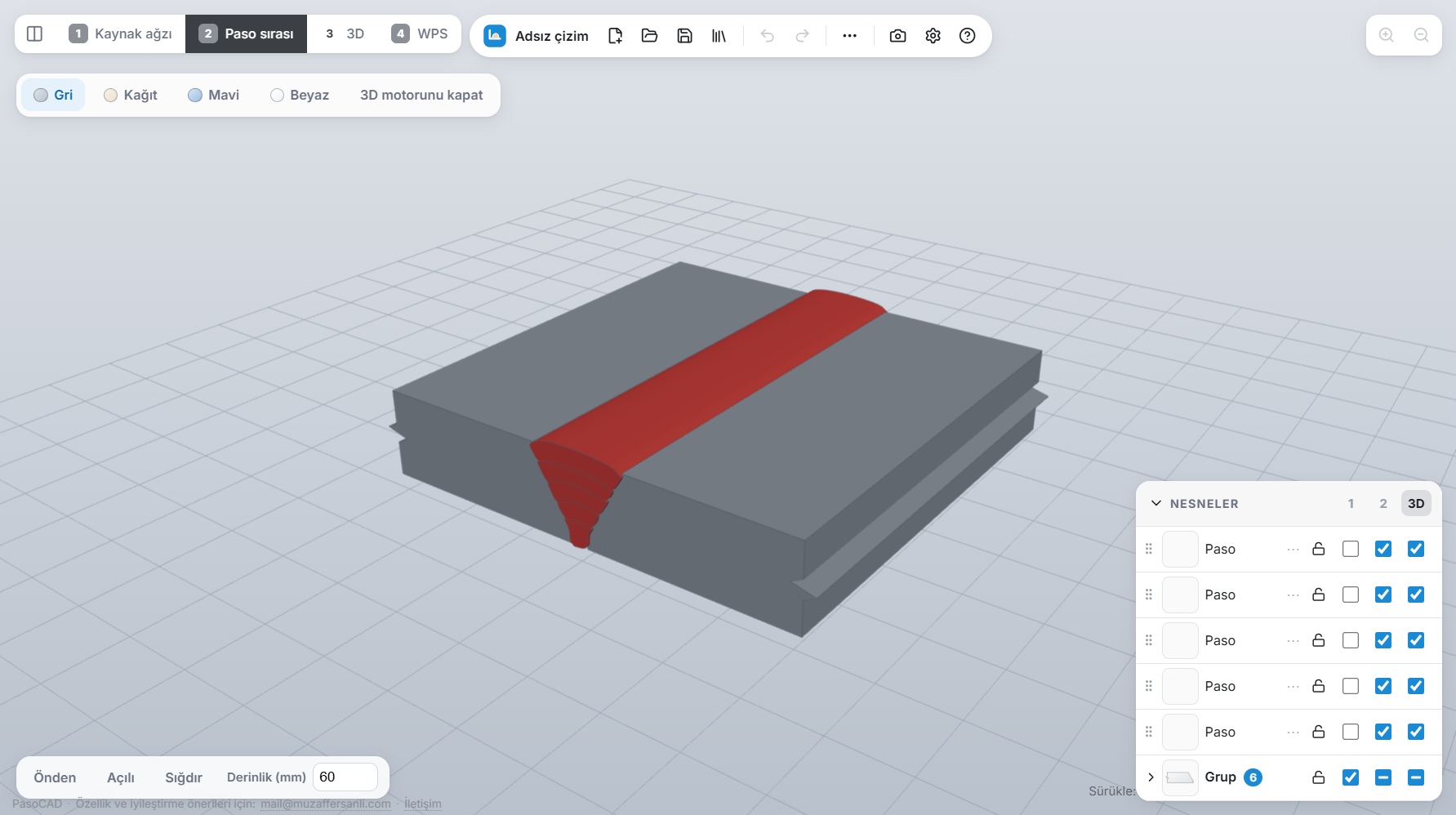 PasoCAD 3D önizleme
